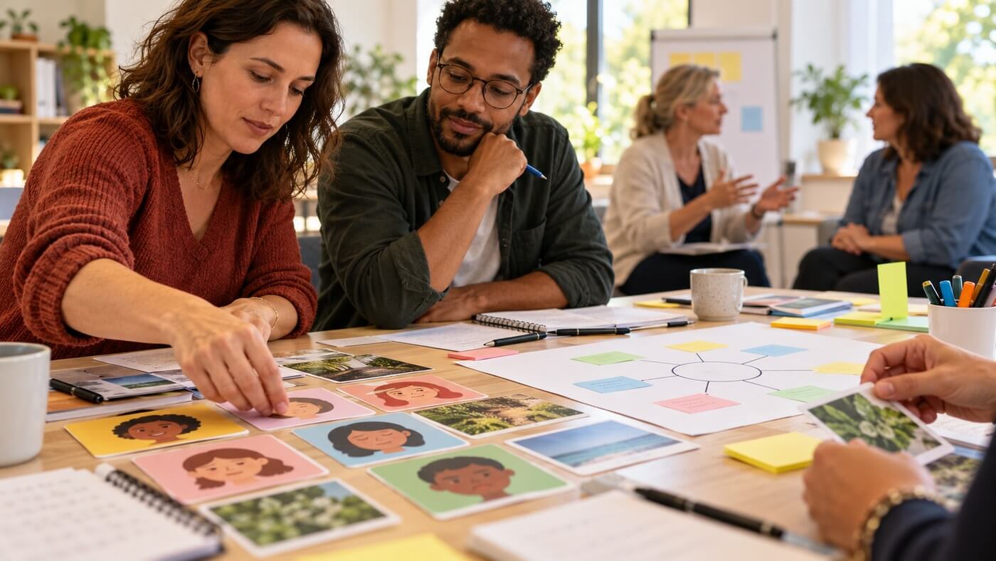 Professionnels analysant ensemble une situation éducative lors d’une formation