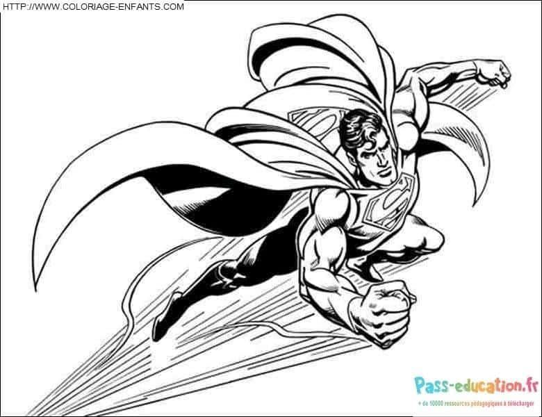 Coloriage Super-héros en action à imprimer et colorier