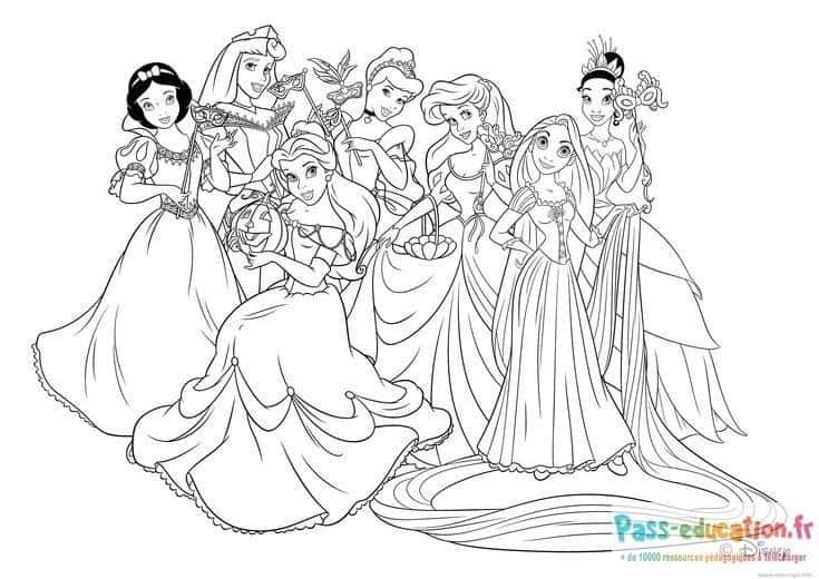 Coloriage Princesses Disney à imprimer et colorier