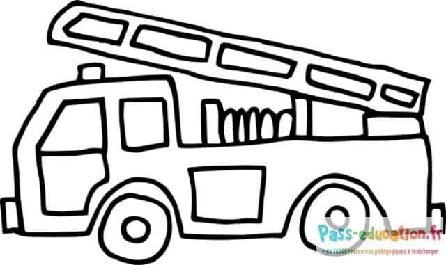 Coloriage Camion de pompier à imprimer et colorier