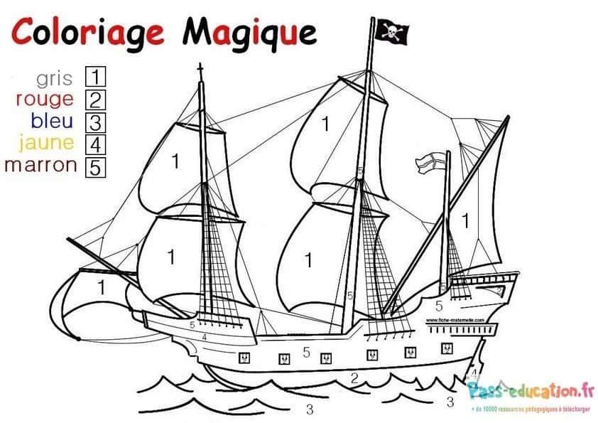 Coloriage Bateau Pirate à imprimer et colorier