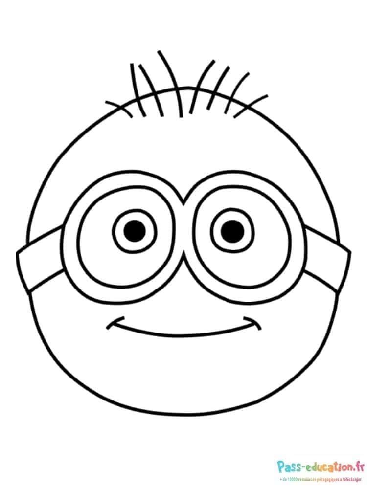 Coloriage Visage Minion à imprimer et colorier