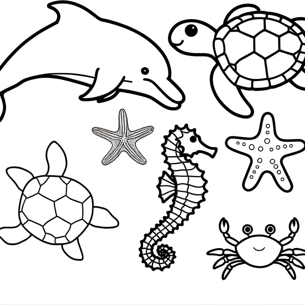 Coloriage Animaux marins à imprimer et colorier