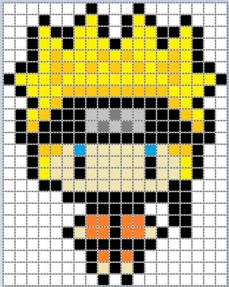 Coloriage Naruto pixel à imprimer et colorier