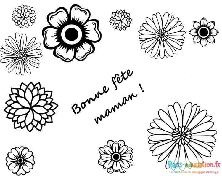 Coloriage Fleurs pour Maman à imprimer et colorier