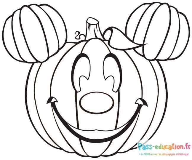 Coloriage Citrouille Mickey à imprimer et colorier