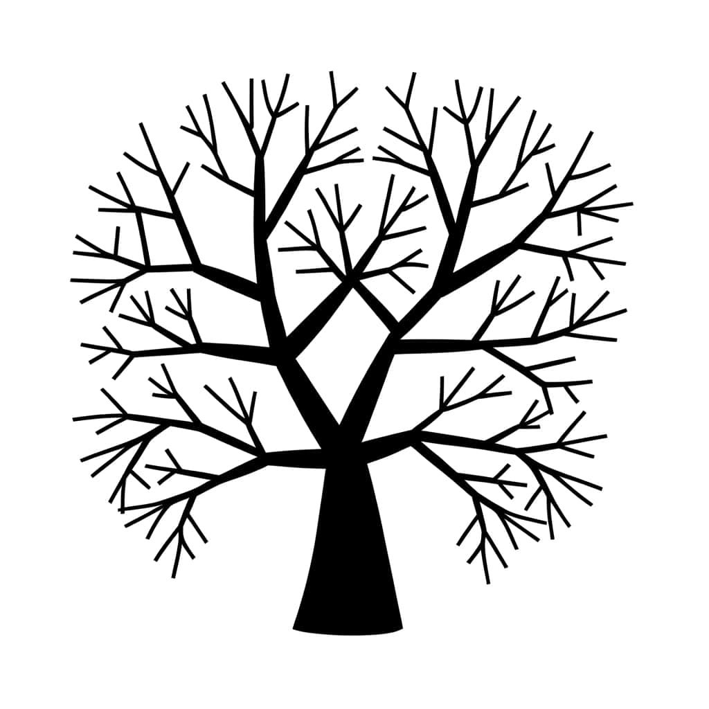 Coloriage Arbre Nu à imprimer et colorier