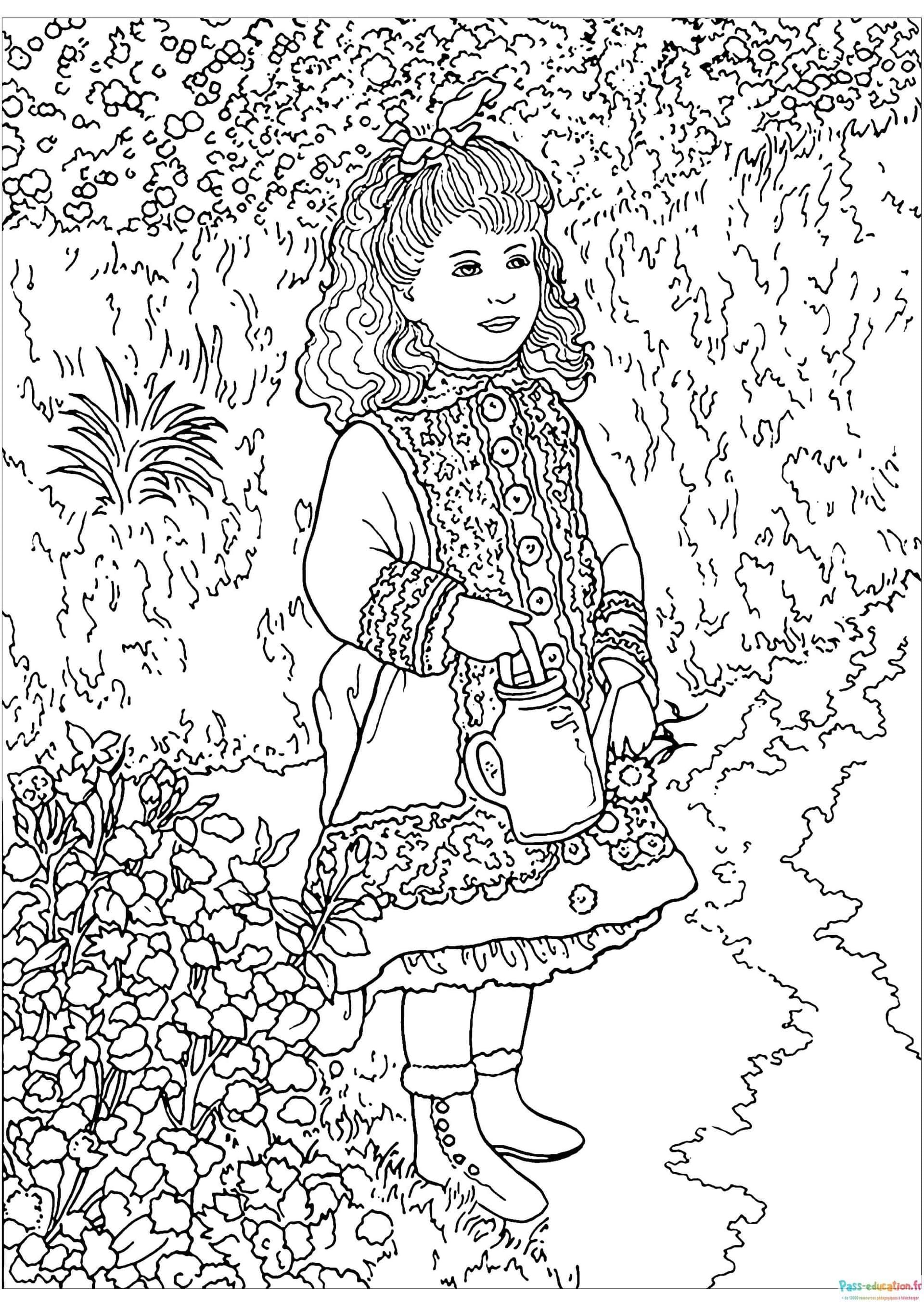 Coloriage Petite jardinière à imprimer et colorier