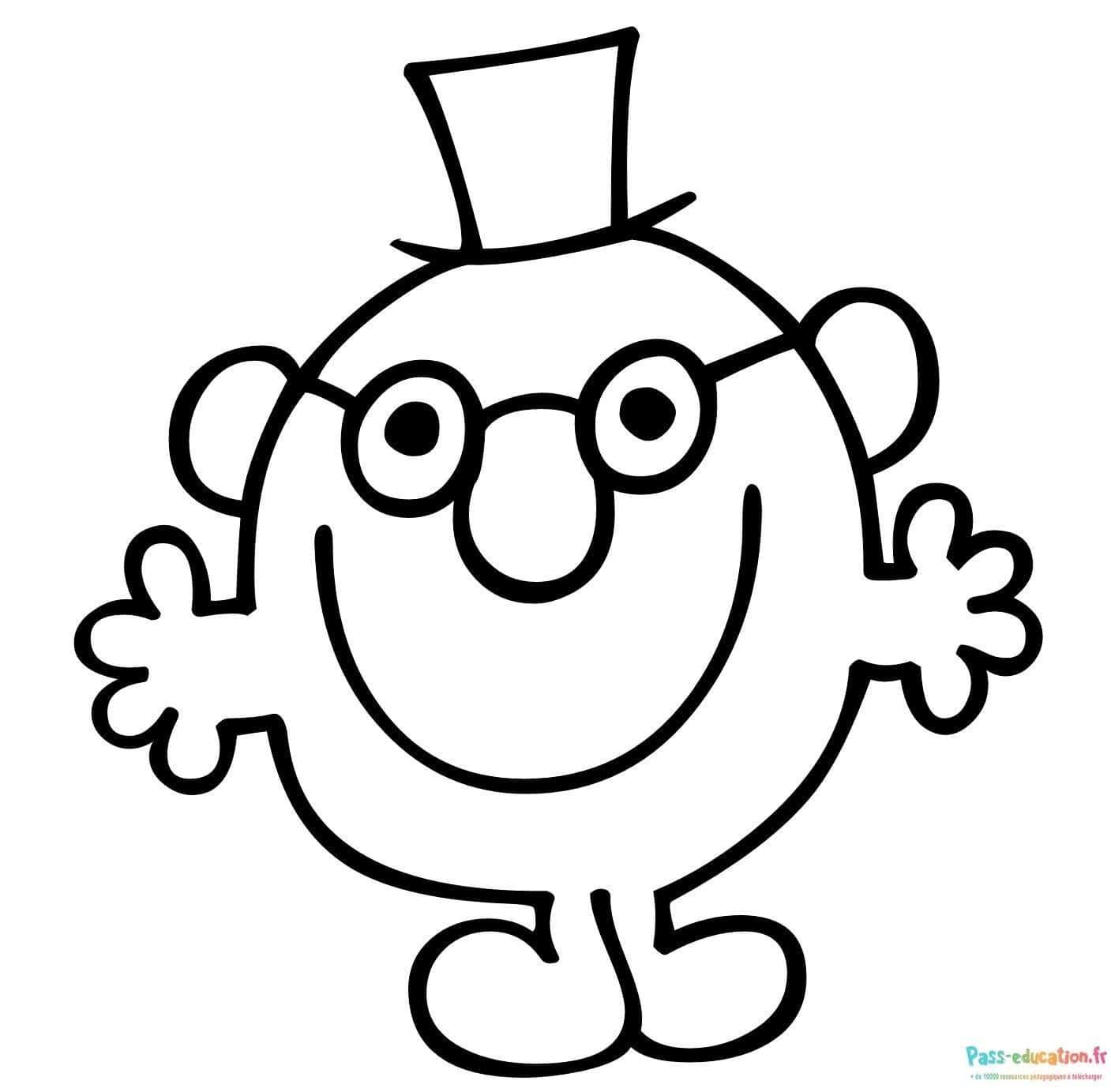 Coloriage Monsieur Heureux à imprimer et colorier