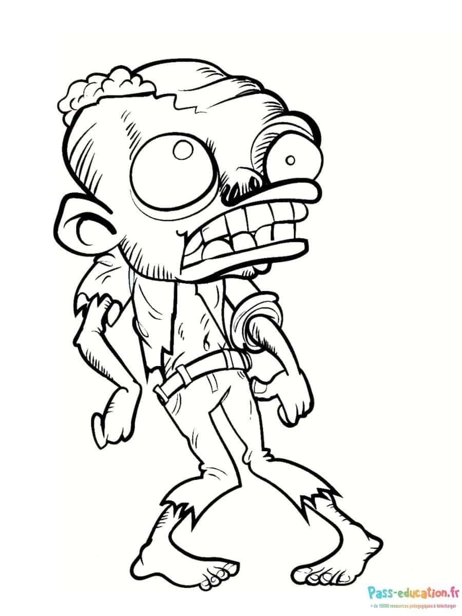 Coloriage Zombie décontracté à imprimer et colorier
