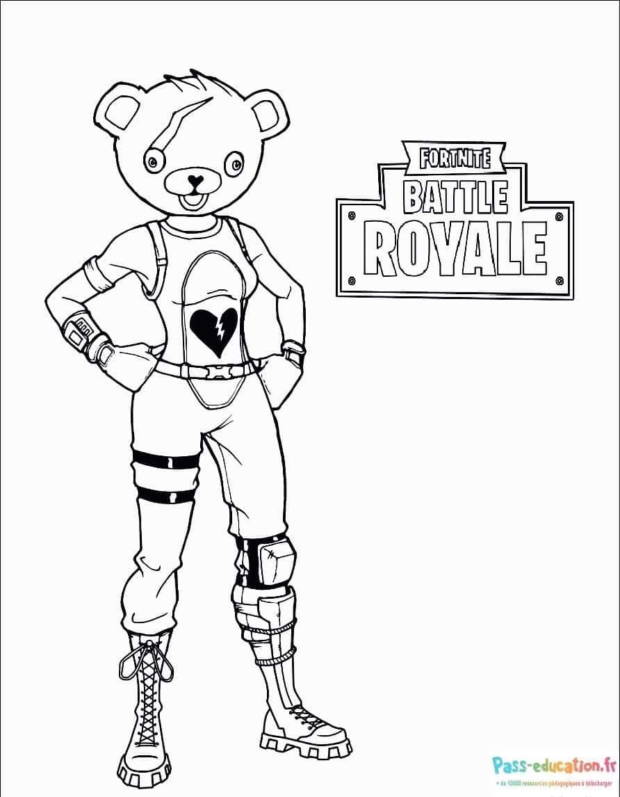 Coloriage Ours Fortnite à imprimer et colorier