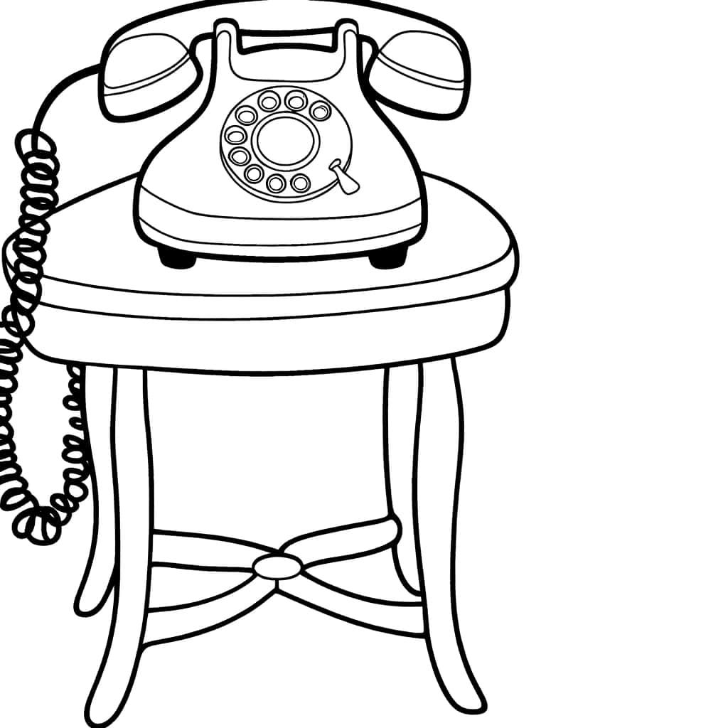 Coloriage Téléphone vintage à imprimer et colorier
