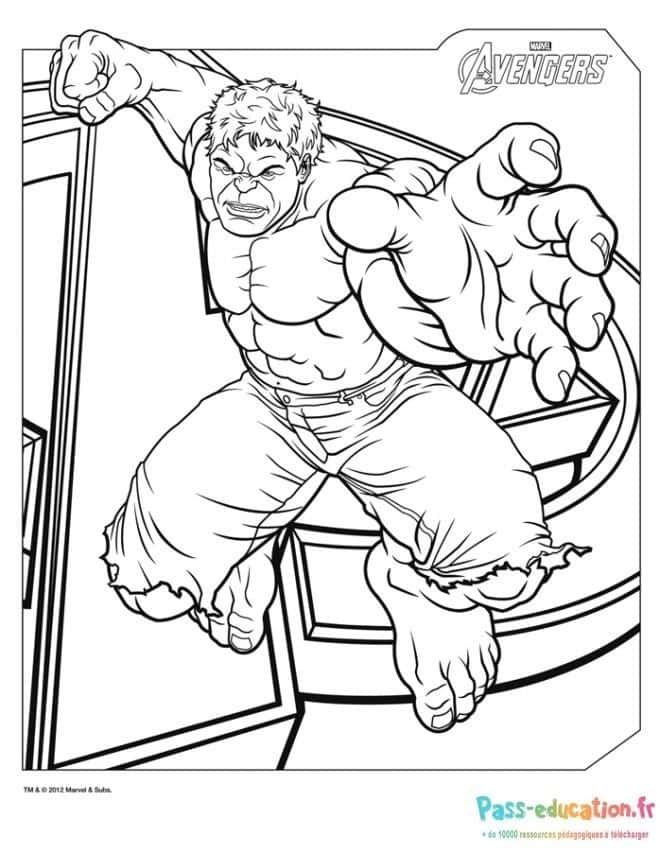 Coloriage Super-héros élançant à imprimer et colorier