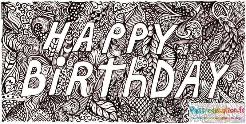 Coloriage Joyeux Anniversaire à imprimer et colorier