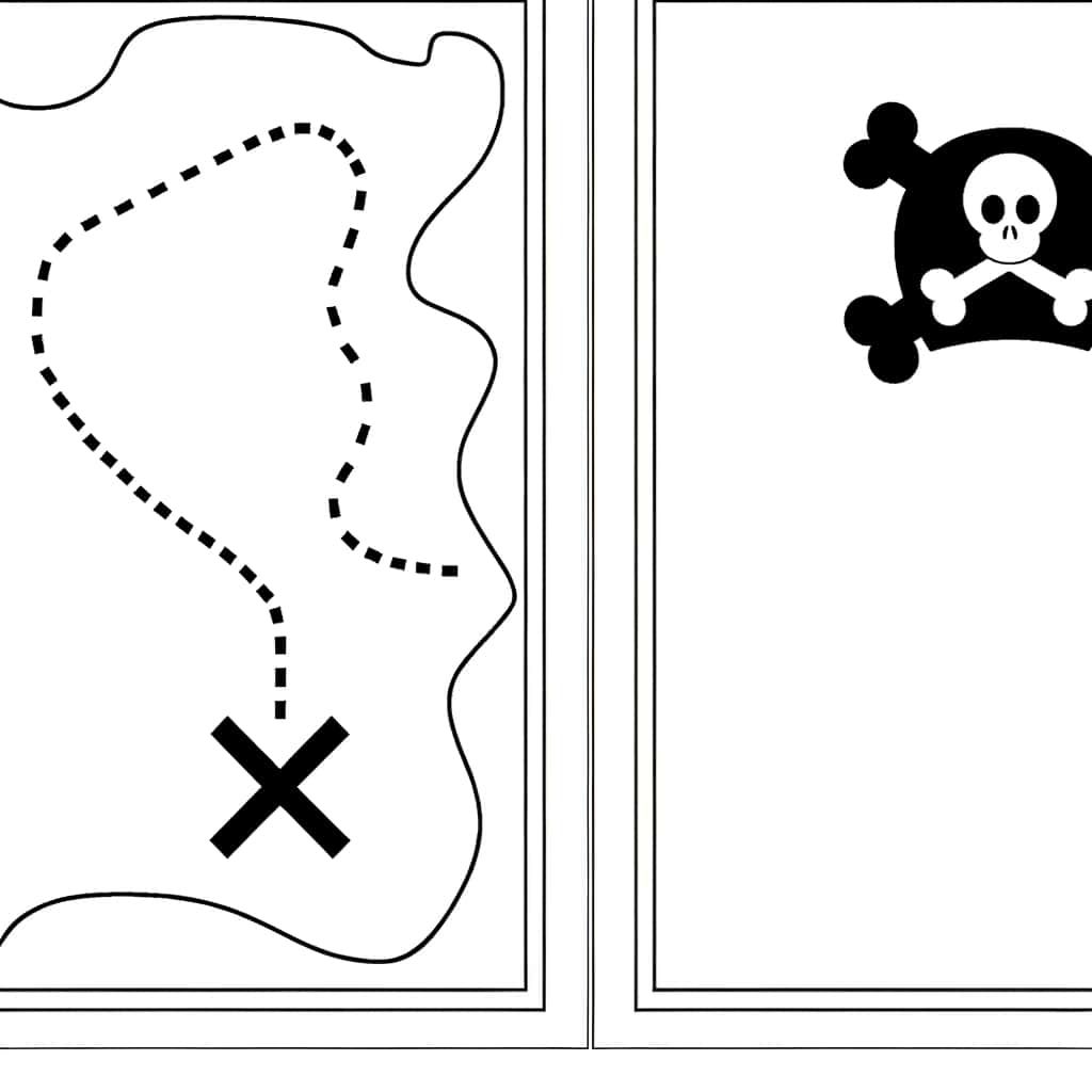Coloriage Carte au Trésor à imprimer et colorier