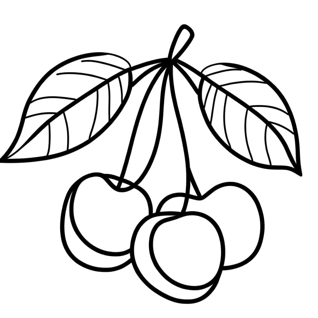 Coloriage Cerises juteuses à imprimer et colorier