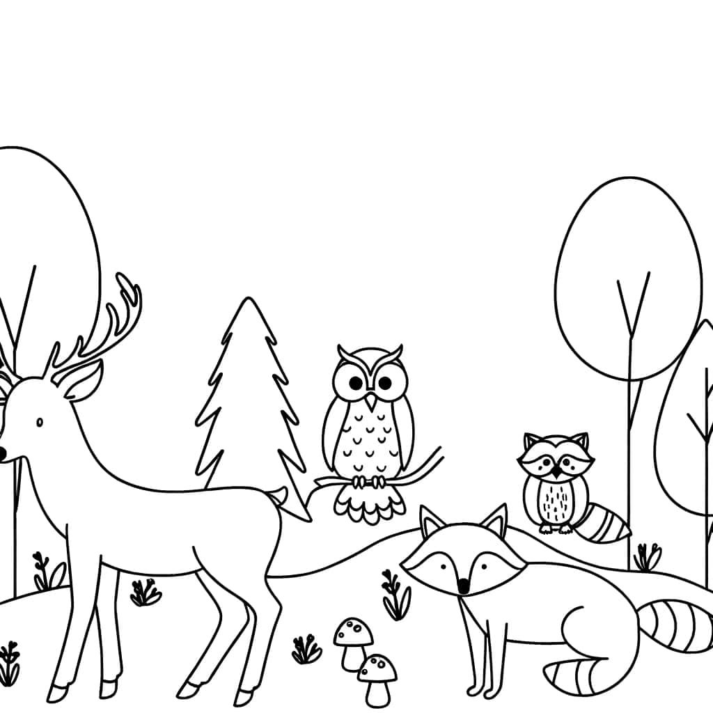 Coloriage Animaux de la forêt à imprimer et colorier