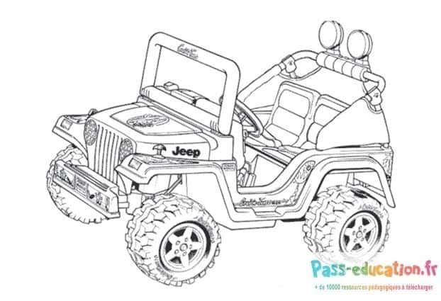 Coloriage Jeep Safari à imprimer et colorier