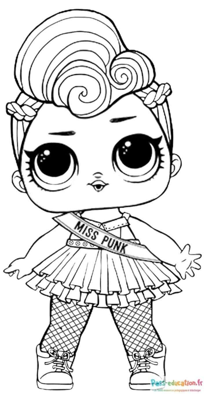 Coloriage Miss Punk à imprimer et colorier