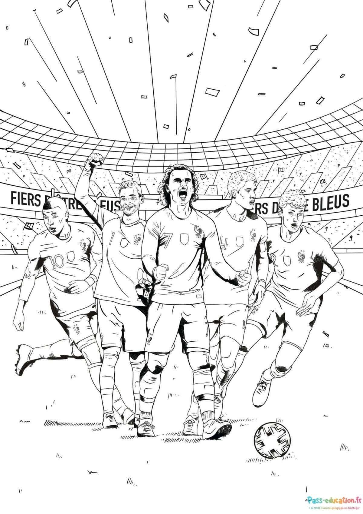 Coloriage Victoire des Bleus à imprimer et colorier