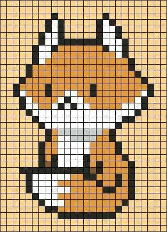 Coloriage Renard pixelisé à imprimer et colorier
