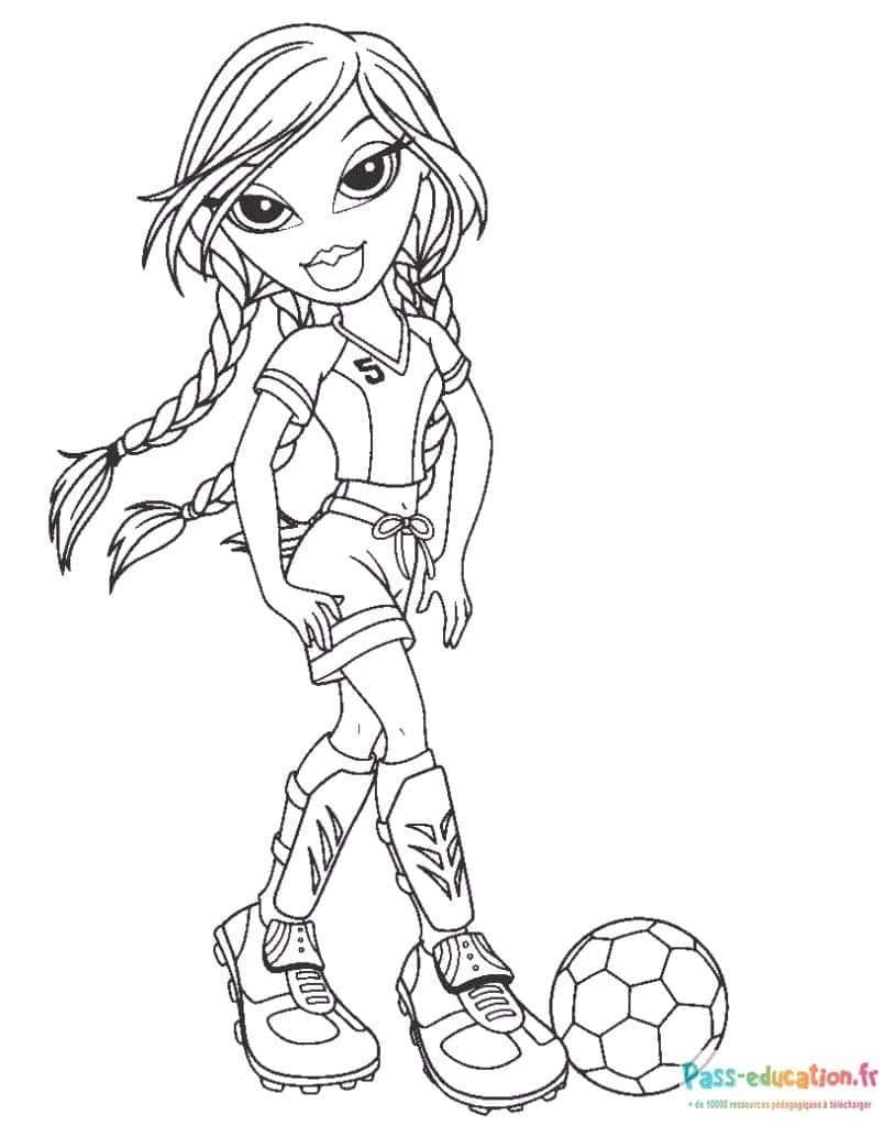 Coloriage Joueuse de football à imprimer et colorier