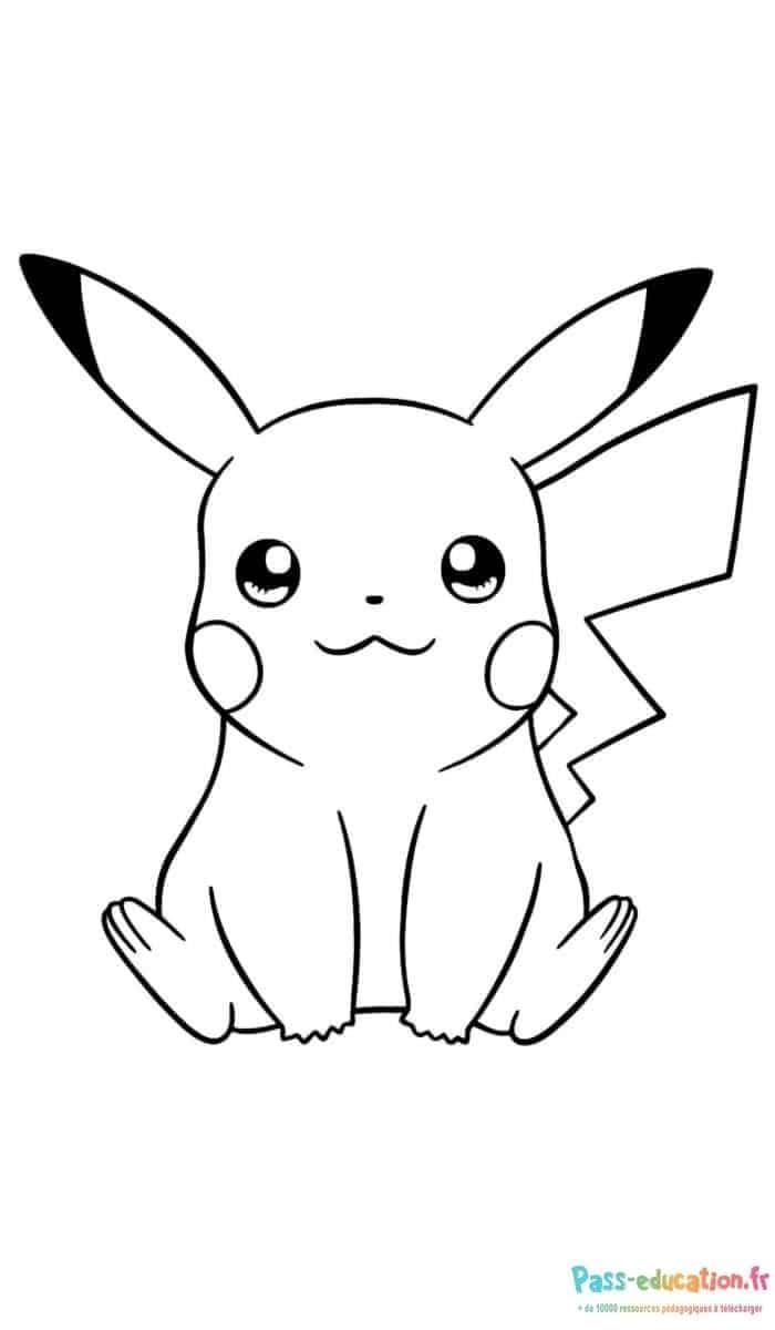 Coloriage Pikachu à imprimer et colorier