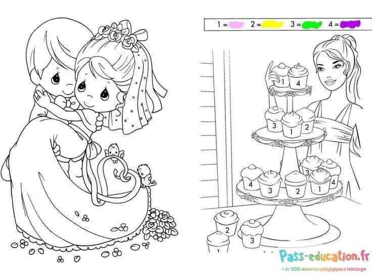 Coloriage Mariage féerique à imprimer et colorier