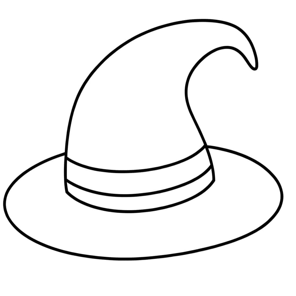 Coloriage Chapeau de sorcière à imprimer et colorier