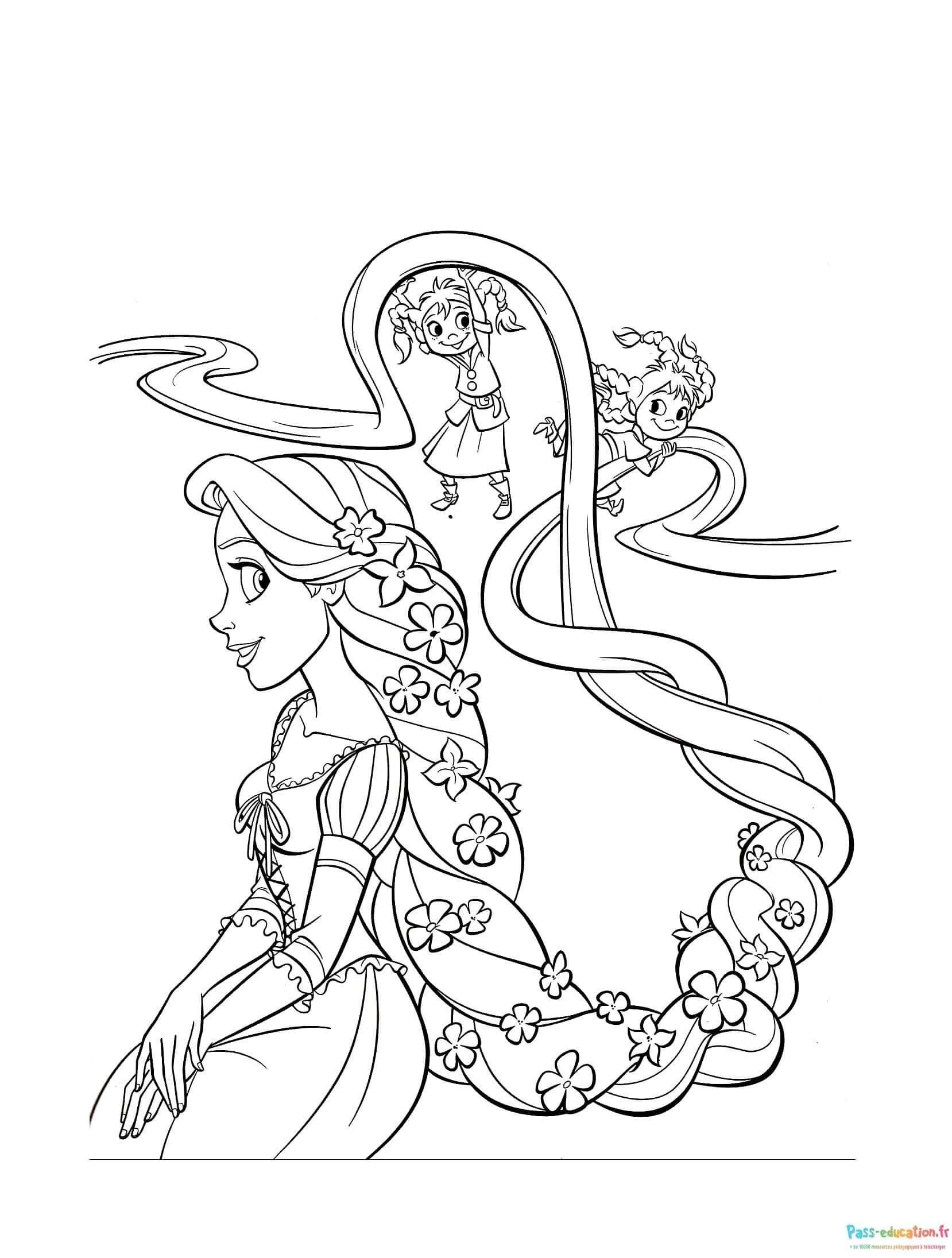 Coloriage Aventure de Raiponce à imprimer et colorier