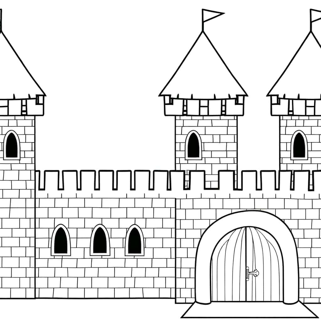 Coloriage Château fort à imprimer et colorier