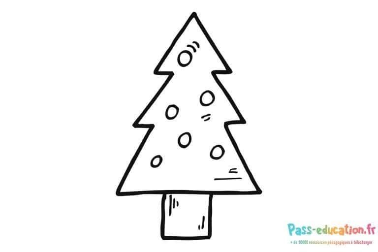 Coloriage Sapin simple à imprimer et colorier