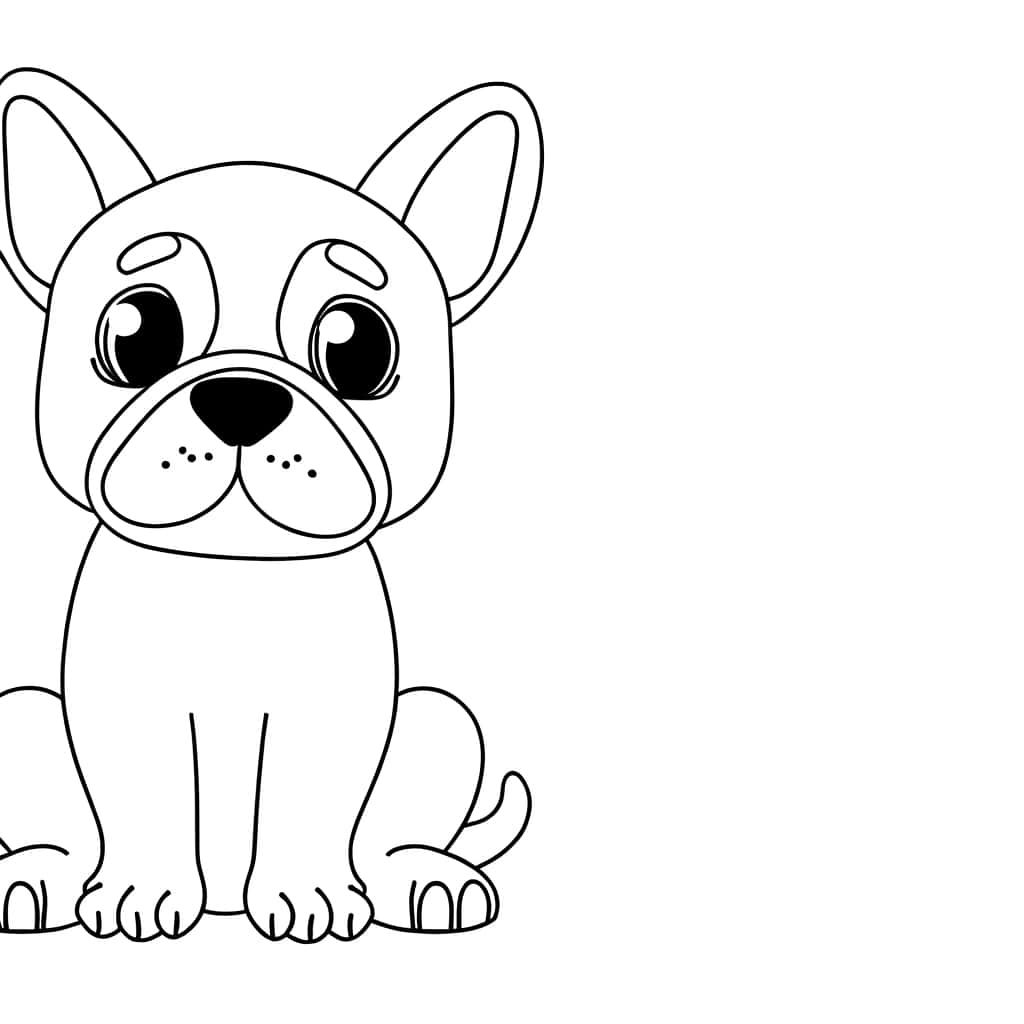 Coloriage Bouledogue assis à imprimer et colorier