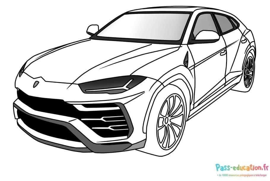 Coloriage Dessin SUV sportif à imprimer et colorier
