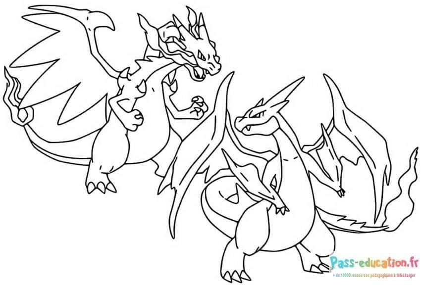 Coloriage Duel de dragons à imprimer et colorier