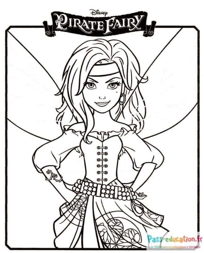 Coloriage Fée pirate à imprimer et colorier