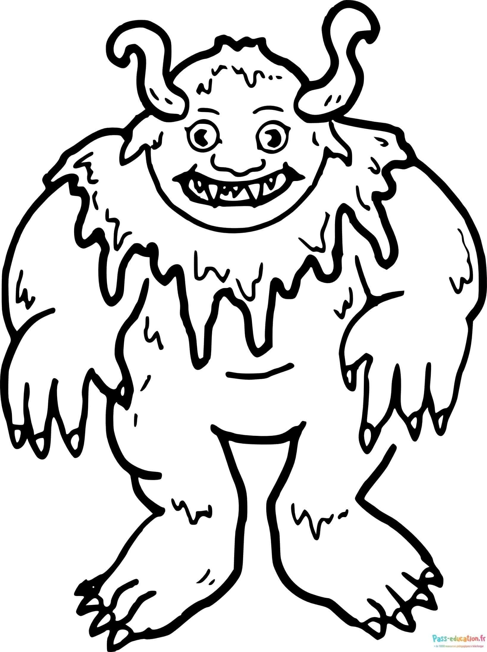 Coloriage Troll joyeux à imprimer et colorier