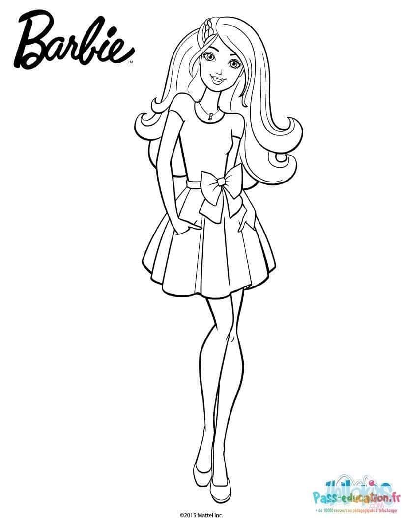 Coloriage Barbie élégante à imprimer et colorier