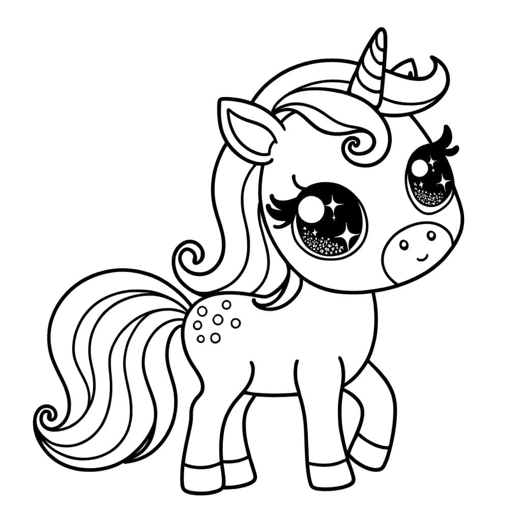 Coloriage Bébé Licorne à imprimer et colorier