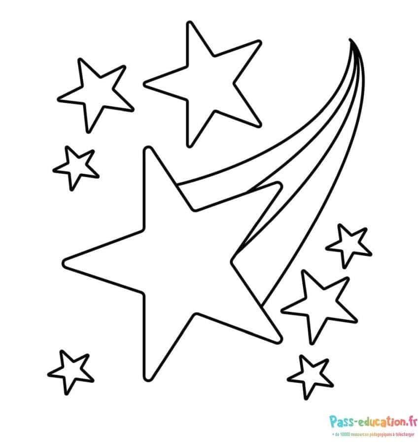 Coloriage Étoiles filantes à imprimer et colorier