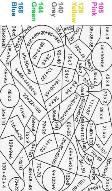 Coloriage Mathématiques ludiques à imprimer et colorier