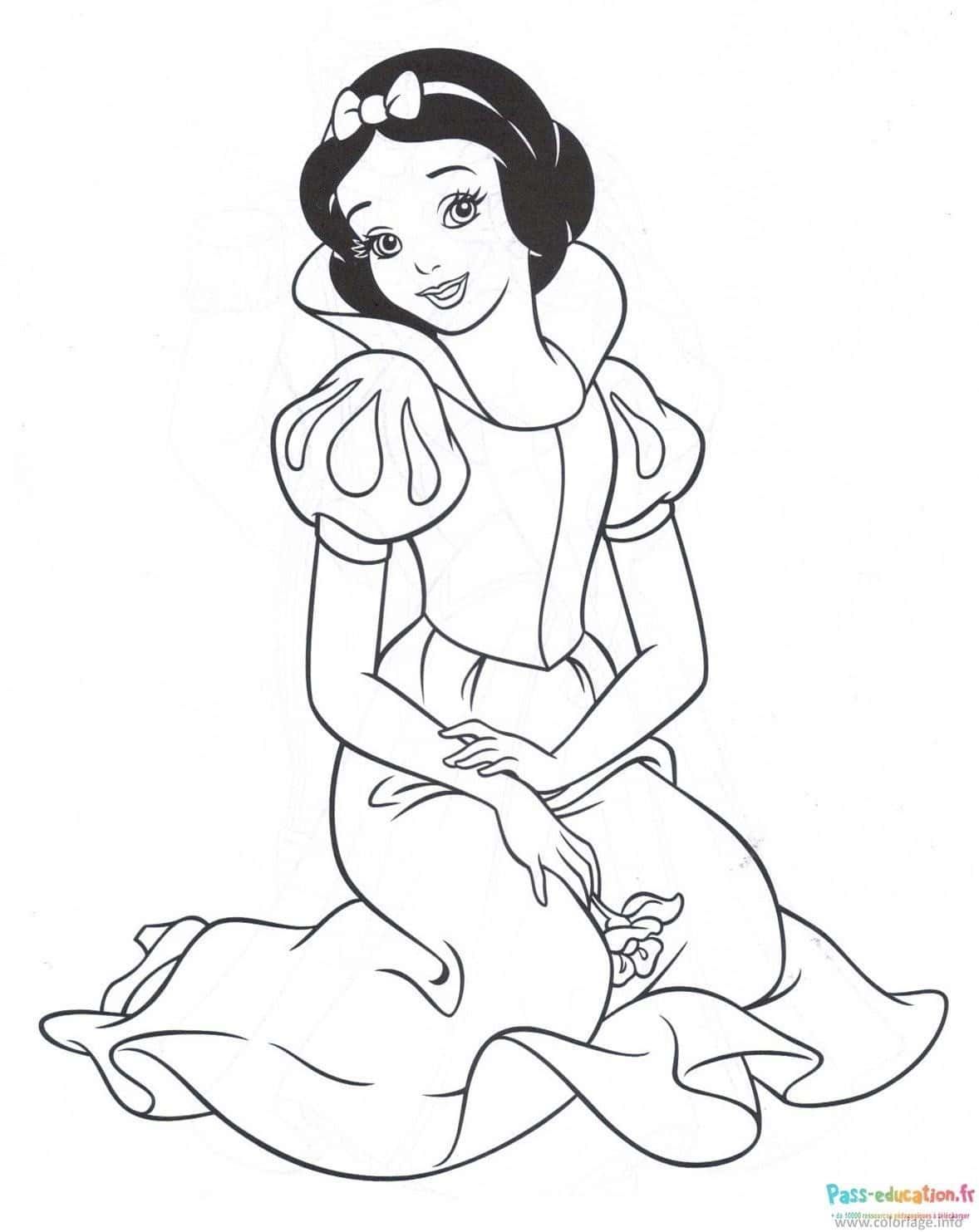 Coloriage Blanche Neige à imprimer et colorier