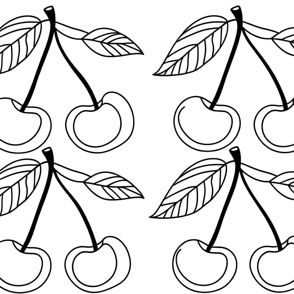 Coloriage Cerises à imprimer et colorier