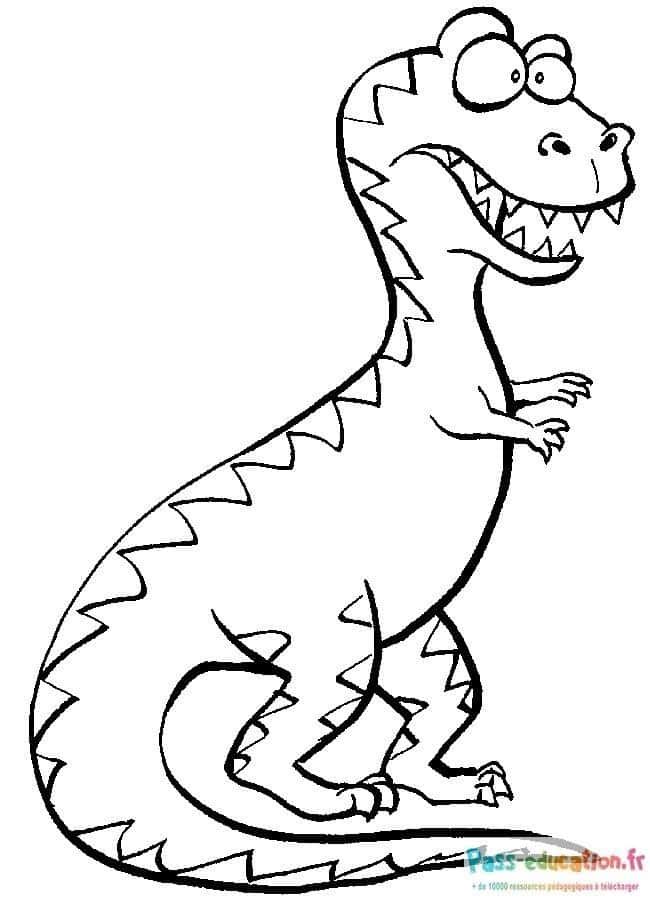 Coloriage Dinosaure souriant à imprimer et colorier