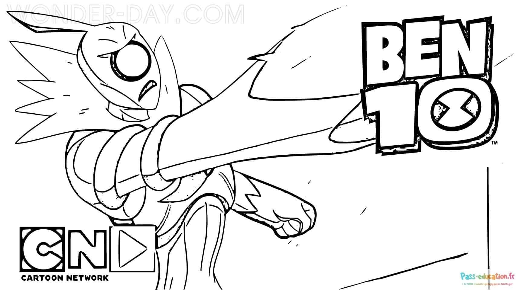 Coloriage Ben 10 Alien à imprimer et colorier
