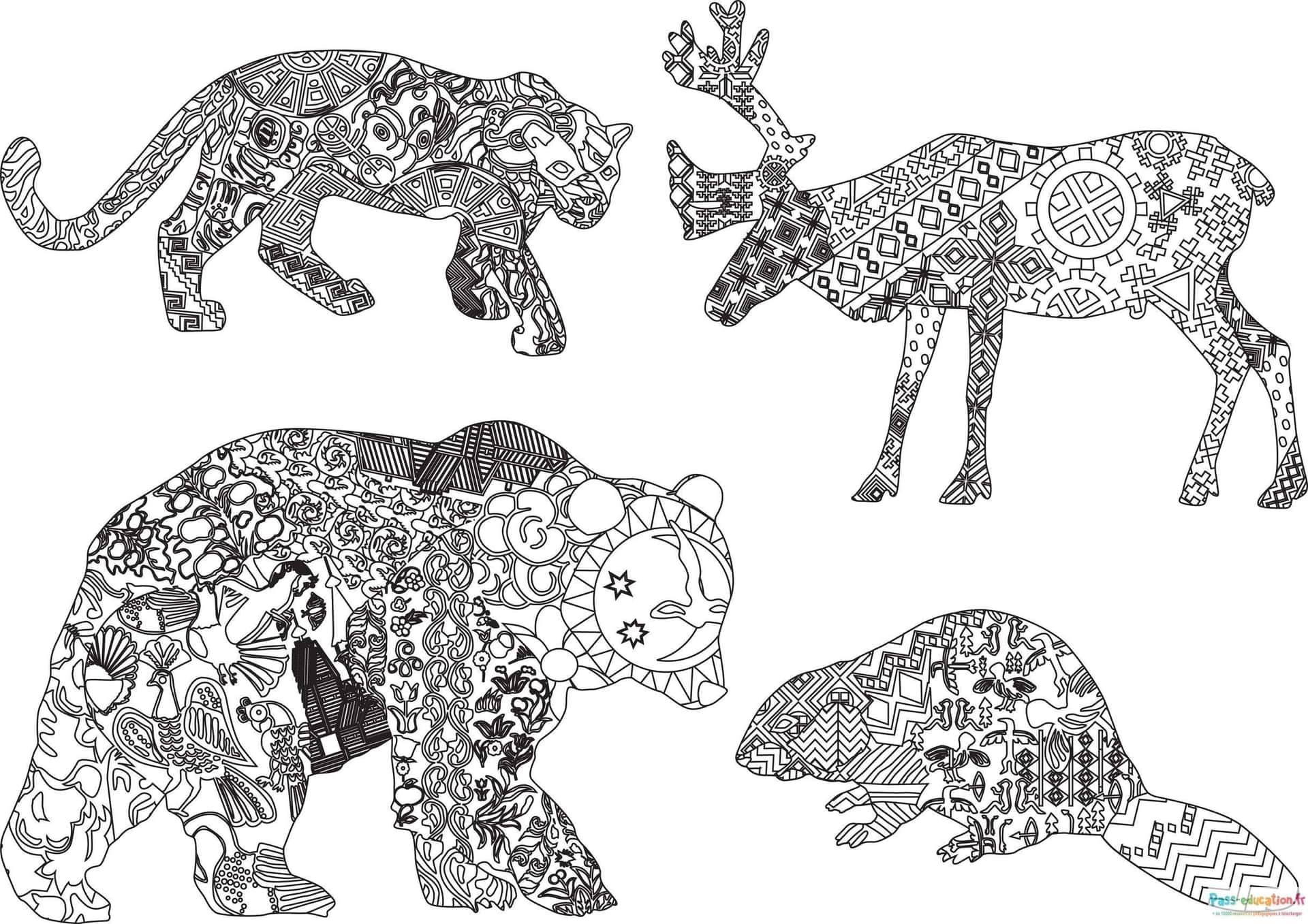 Coloriage Animaux géométriques à imprimer et colorier