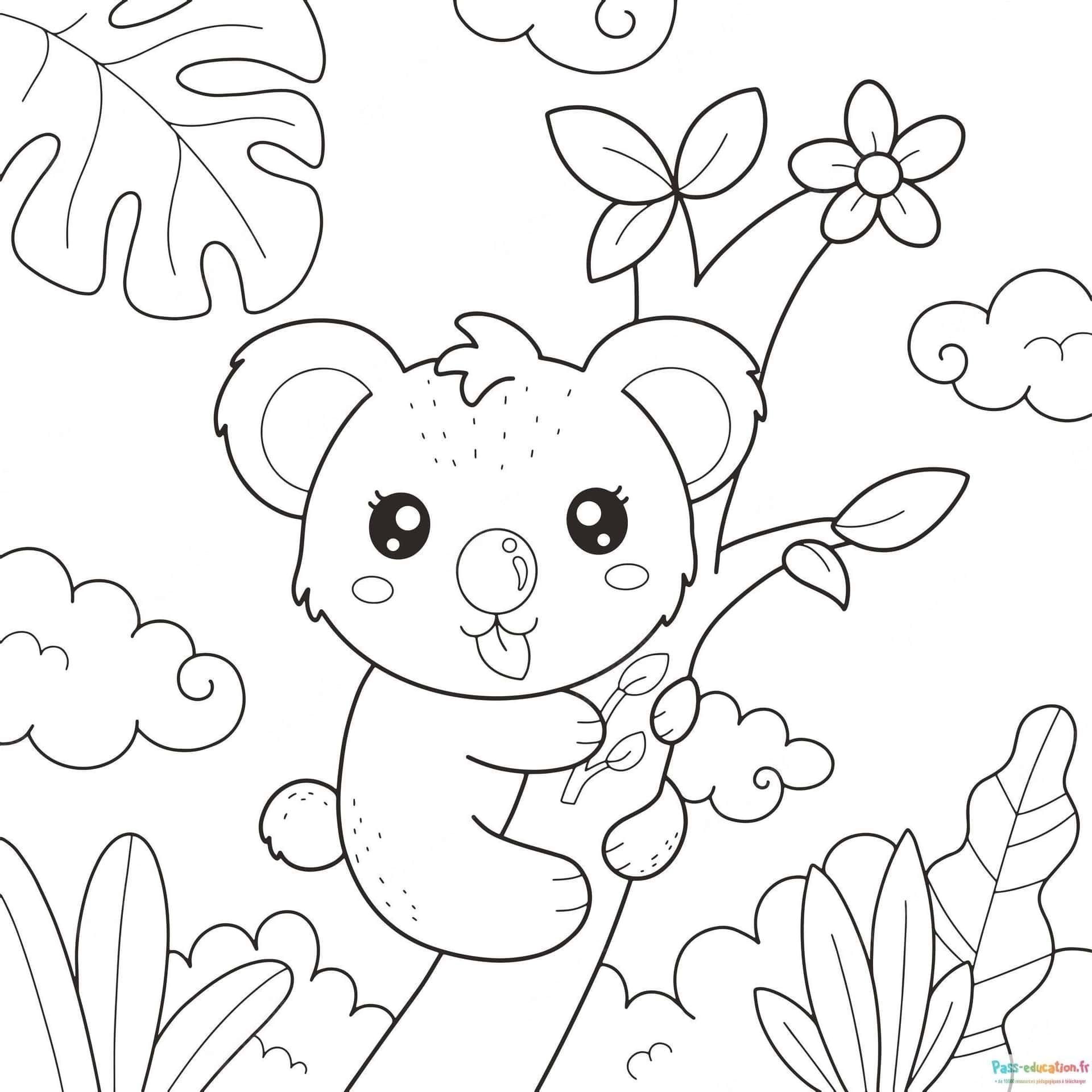 Coloriage Koala jovial à imprimer et colorier