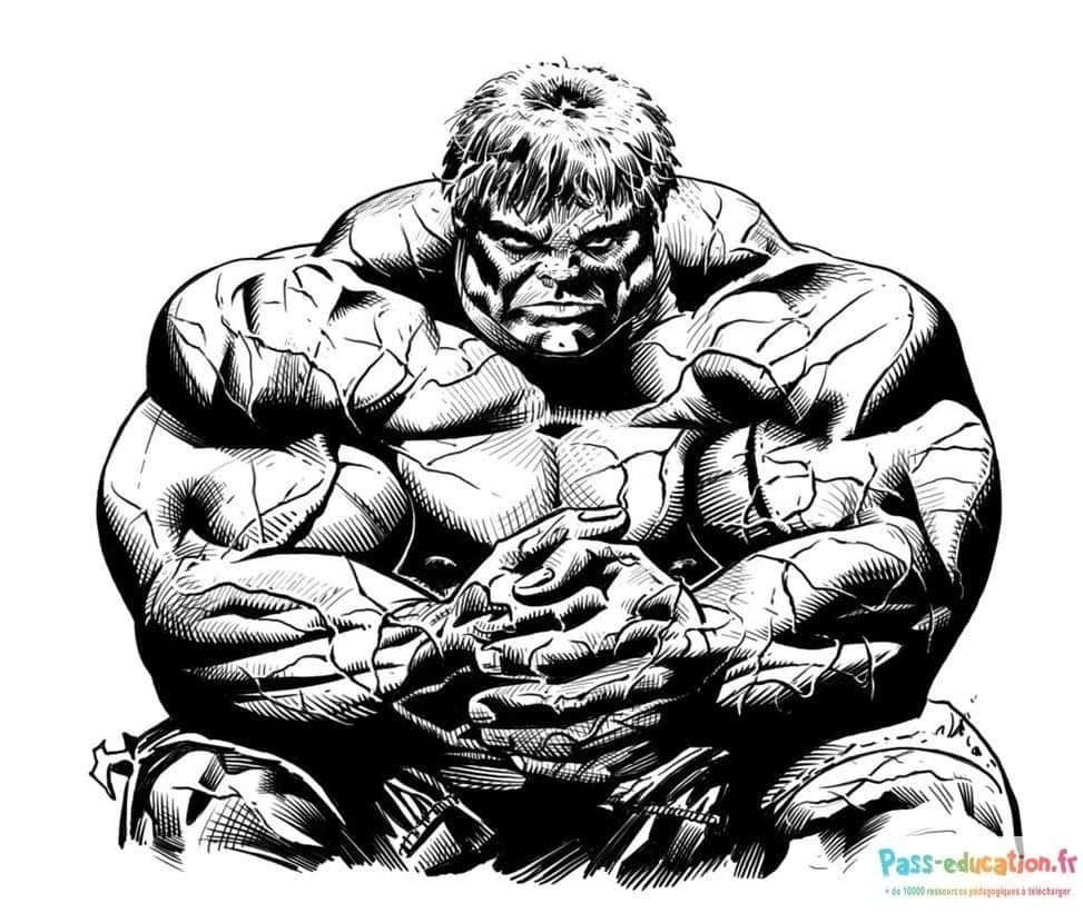 Coloriage Hulk pensif à imprimer et colorier