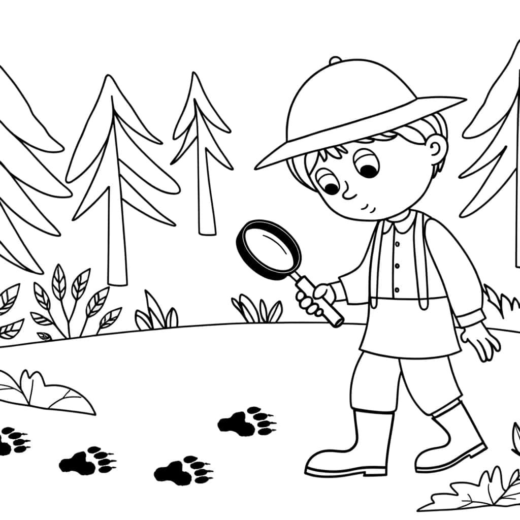 Coloriage Enfant détective à imprimer et colorier
