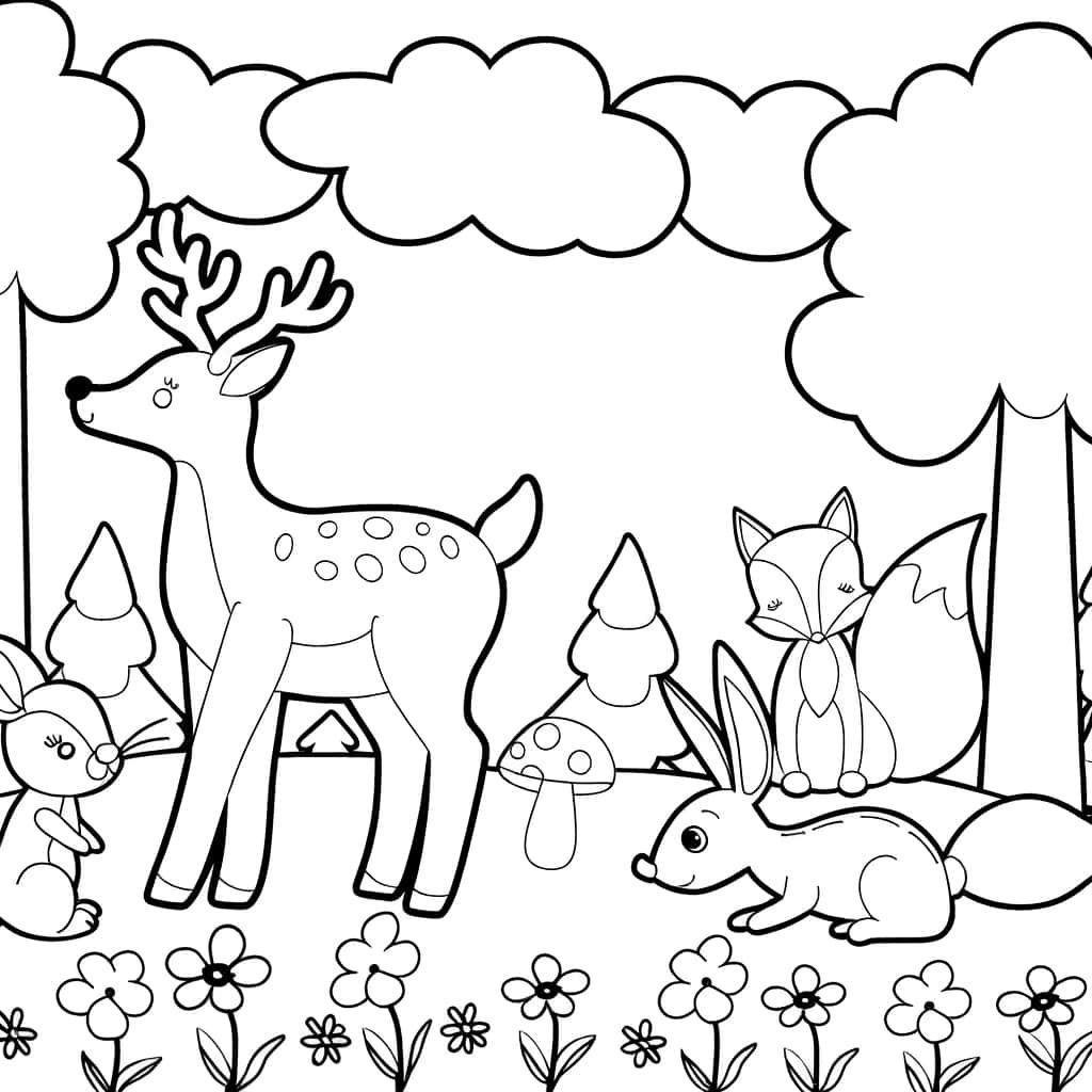 Coloriage Animaux de la forêt à imprimer et colorier